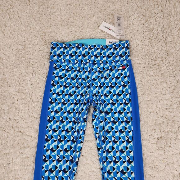 Tommy Hilfiger Leggings Womens XS Geometric High Rise Full Length Sport Stretch - Picture 2 of 8